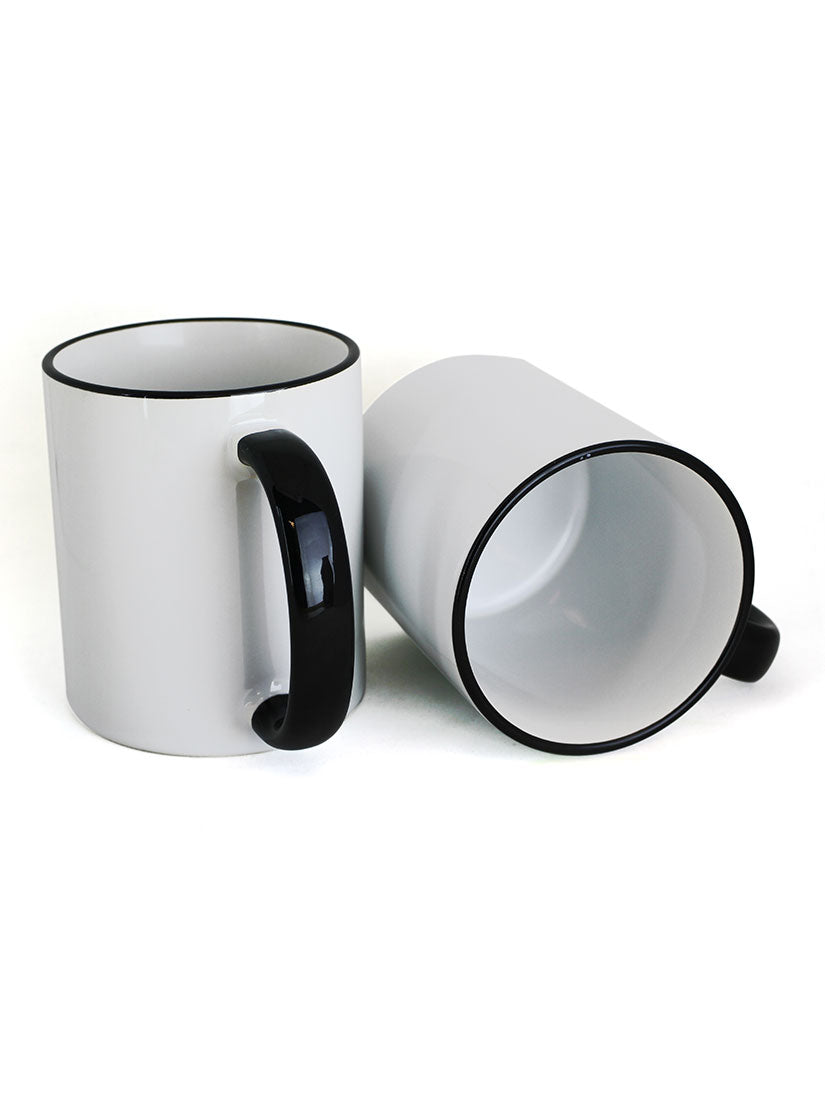 Pearl Coating™ 11oz Sublimation Black Rim and Handle Mug - Case of 36 - Joto Imaging Supplies Canada