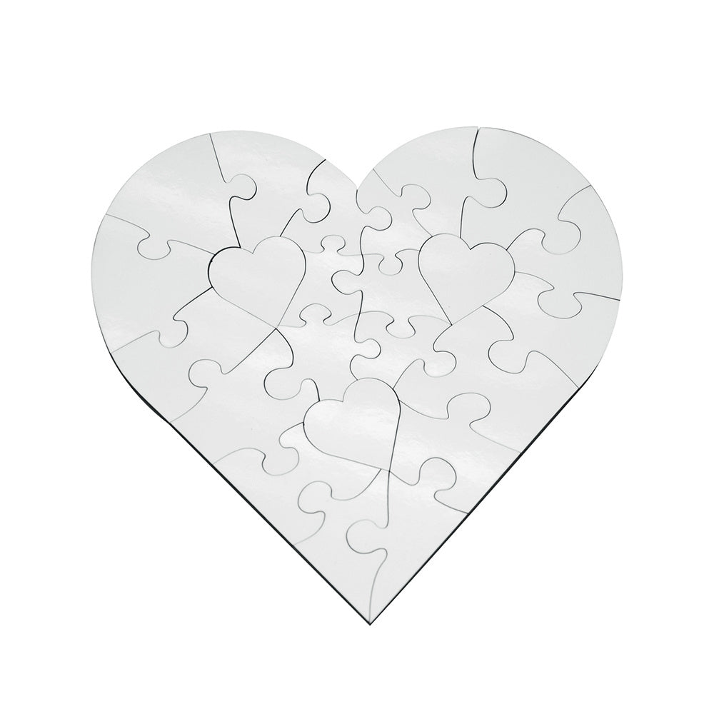 Pearl Coating™ 23pc Sublimation Heart Shape MDF Puzzle - Pack of 10 - Joto Imaging Supplies Canada