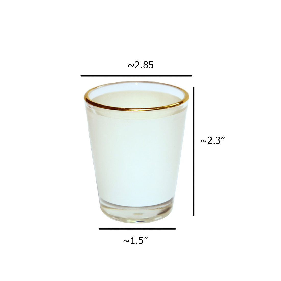 Pearl Coating™ 1.5oz Sublimation Shot Glass with Gold Rim - Pack of 12 - Joto Imaging Supplies Canada