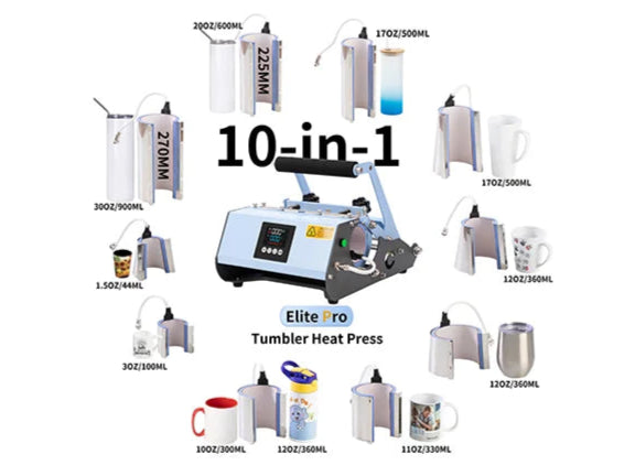 10 in 1 Elite Pro Max Tumbler Heat Press - Joto Imaging Supplies Canada