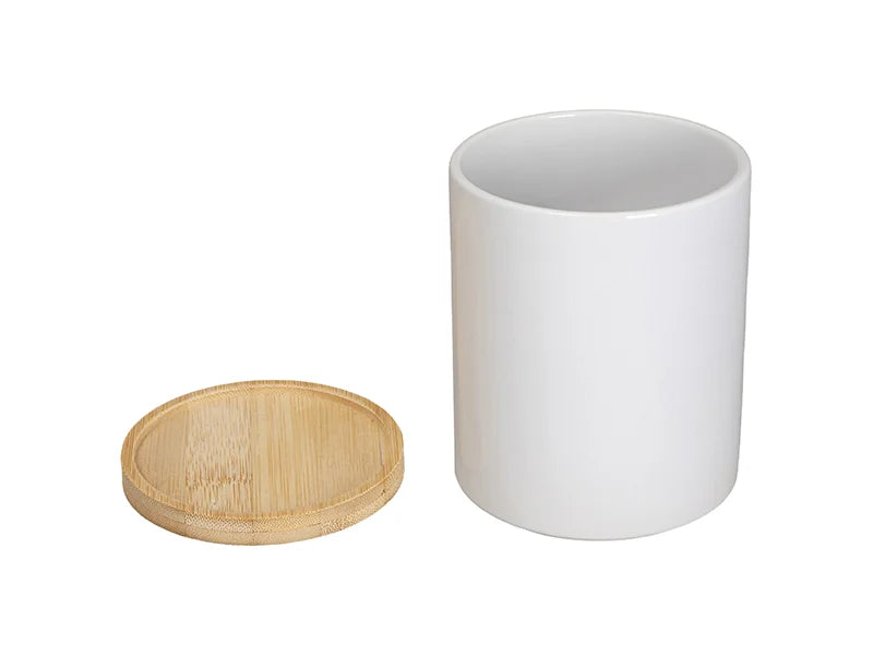 Pearl Coating™ 11oz Ceramic Flowerpot with Bamboo Base (Pack of 12) - Joto Imaging Supplies Canada