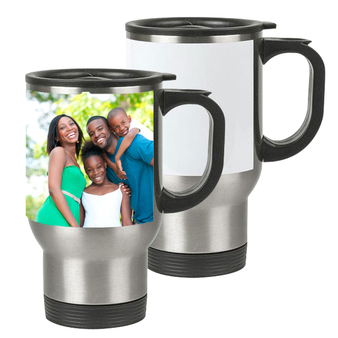 Pearl Coating™ 14oz Sublimation Stainless Steel Travel Mug with White Patch - Joto Imaging Supplies Canada
