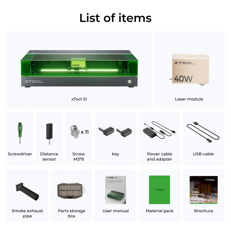 xTool S1 20W_Dark_Deluxe Bundle - Joto Imaging Supplies Canada