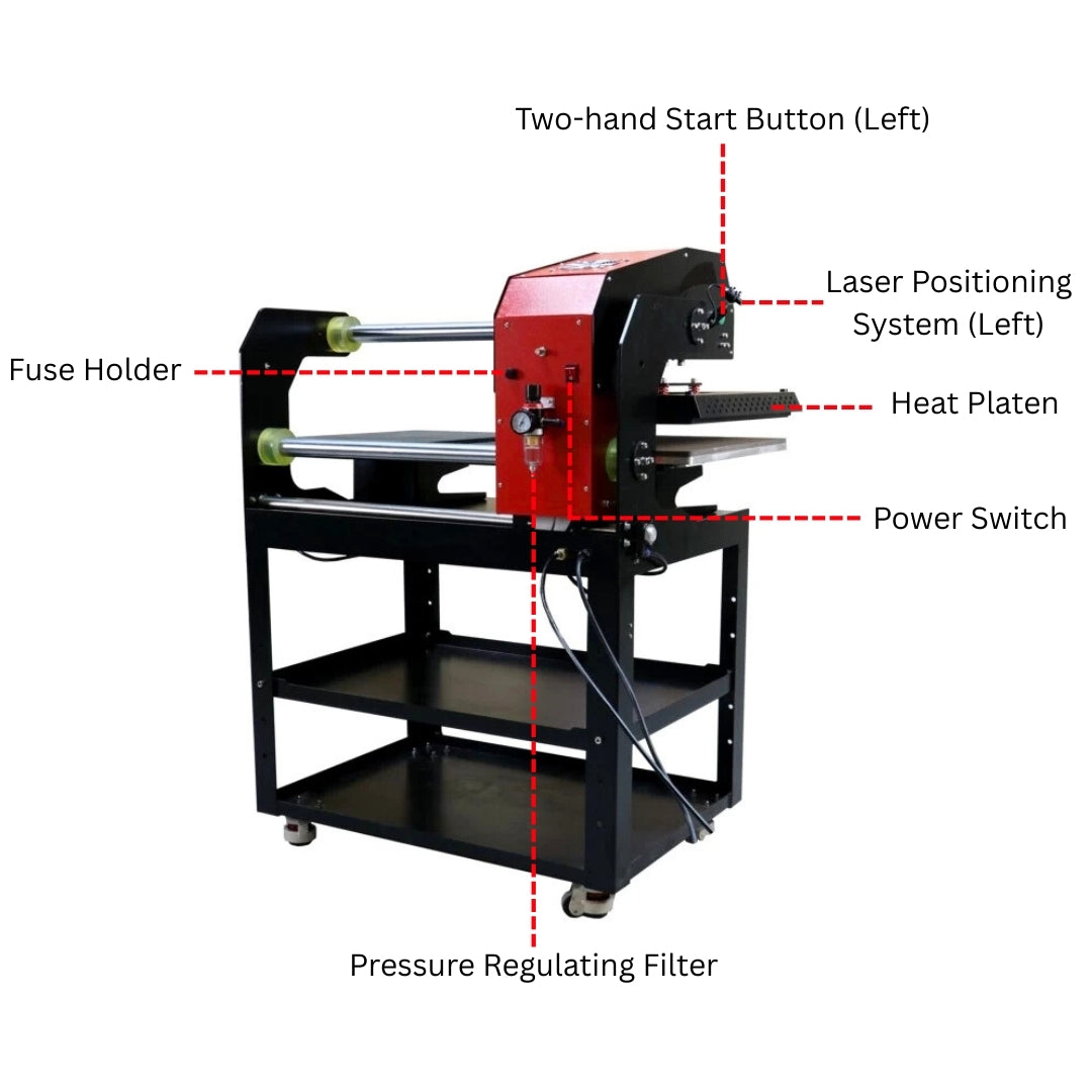 Automatic Dual-Station Shuttle Heat Press with Stand 40x50cm wLaser