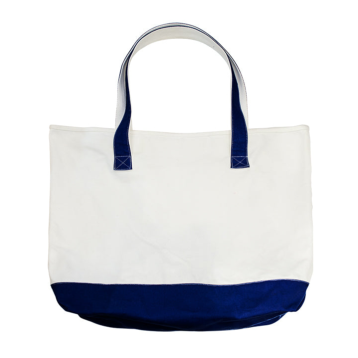 Pearl Coating™ Sublimation Canvas Tote Bag(White & Navy Blue) - Pack of 10 - Joto Imaging Supplies Canada