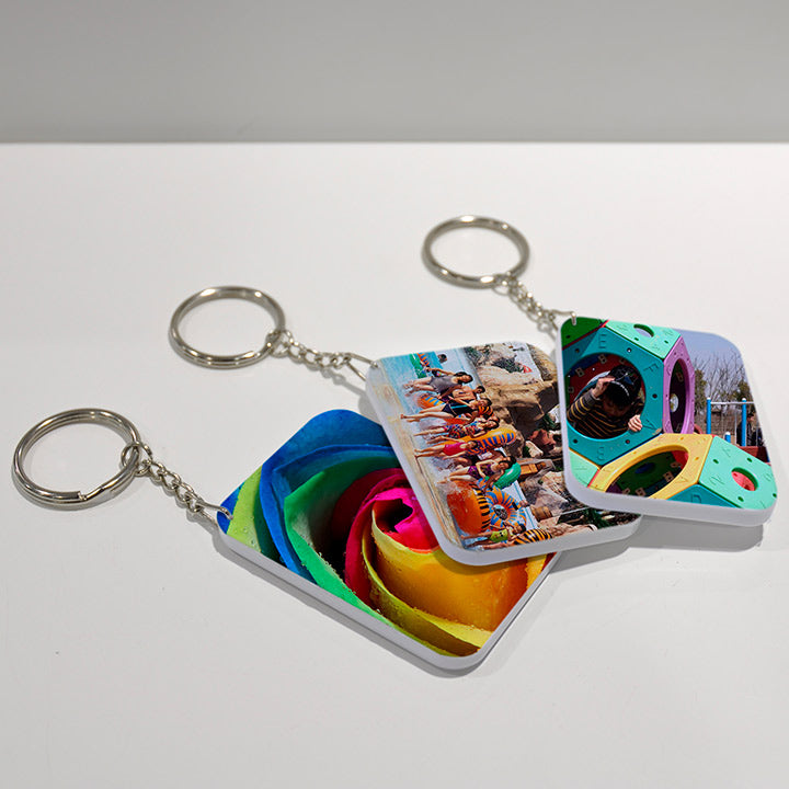 Pearl Coating™ White Polymer Rectangle Keychain - Pack of 10 - Joto Imaging Supplies Canada