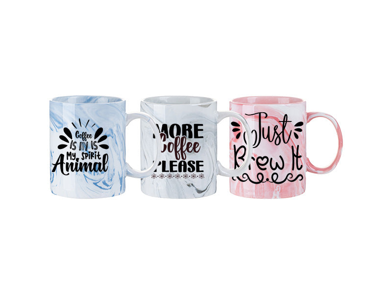 Pearl Coating™ 11oz Sublimation Ceramic Marble Mug - Case of 36 - Joto Imaging Supplies Canada