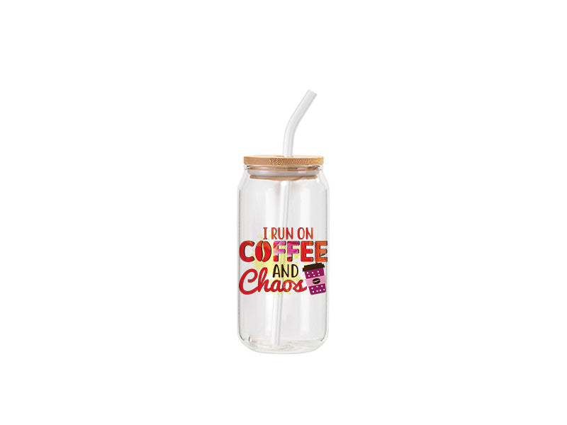 Pearl Coating™ 18oz Sublimation Glass Can with Bamboo Lid Clear - Pack of 12 - Joto Imaging Supplies Canada
