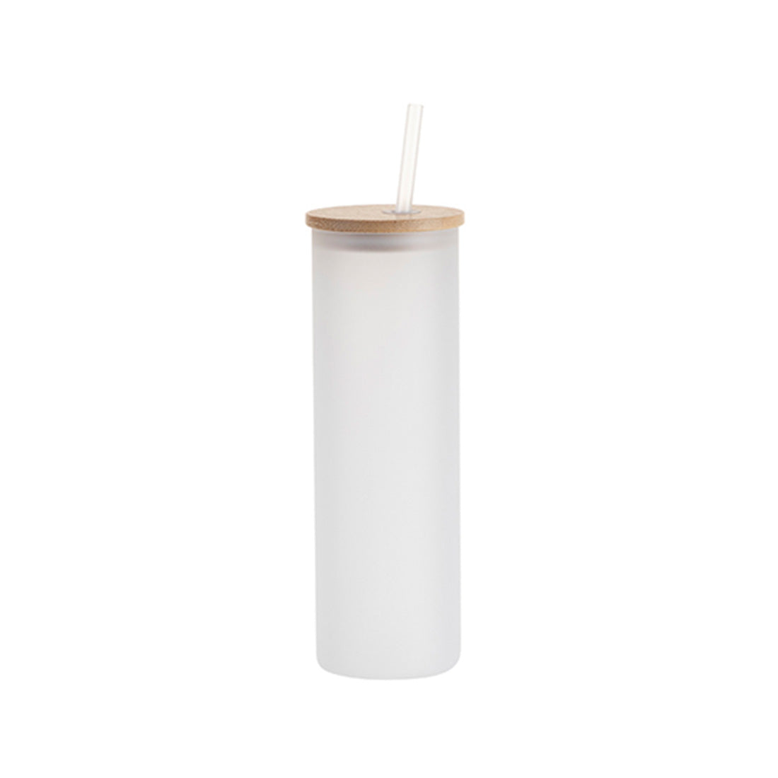 Pearl Coating™ 20oz Sublimation Frosted Glass Skinny Tumbler with Straw & Bamboo Lid - Pack of 6 - Joto Imaging Supplies Canada