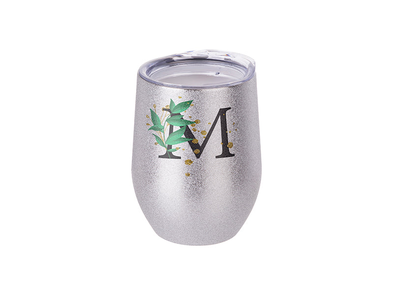 Pearl Coating™ 12oz Sublimation Stainless Steel Stemless Wine Cup with Lid Silver - Pack of 5 - Joto Imaging Supplies Canada