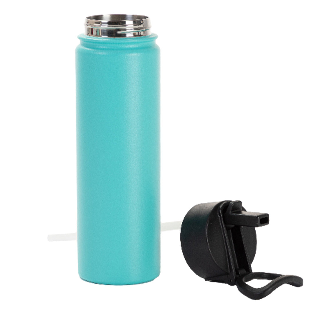 Engraving 22oz/650ml Powder Coated SS Flask w/ Wide Mouth Straw Lid & Rotating Handle - Joto Imaging Supplies Canada