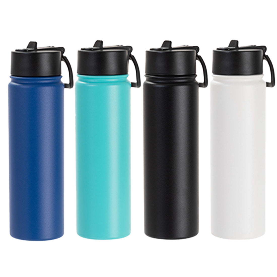 Engraving 22oz/650ml Powder Coated SS Flask w/ Wide Mouth Straw Lid & Rotating Handle - Joto Imaging Supplies Canada