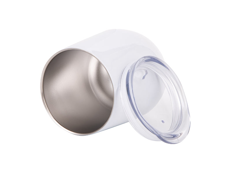 Pearl Coating™ 12oz Sublimation Stainless Steel Stemless Wine Cup with Lid White - Pack of 5 - Joto Imaging Supplies Canada