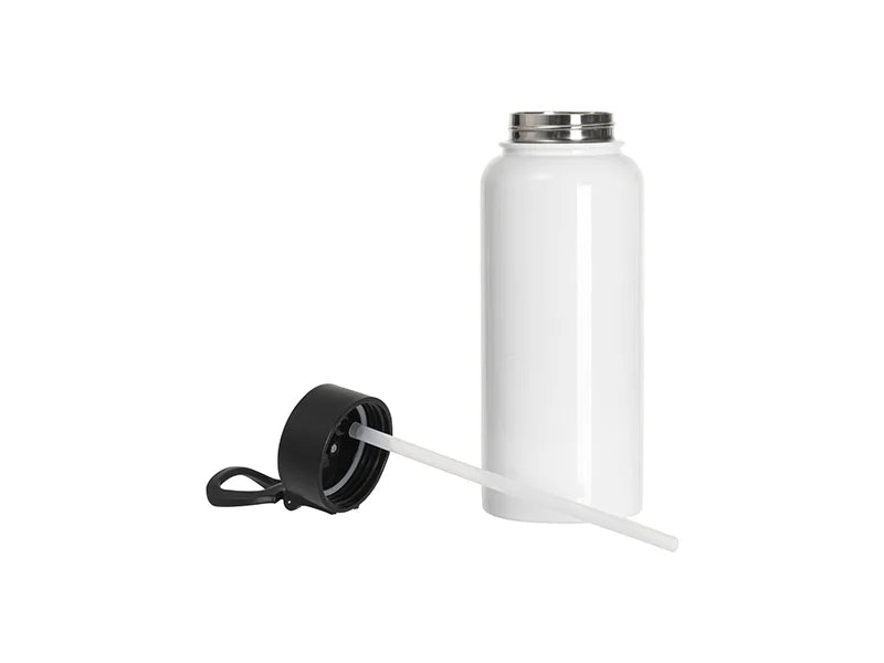 Open Stainless Steel White Water Bottle