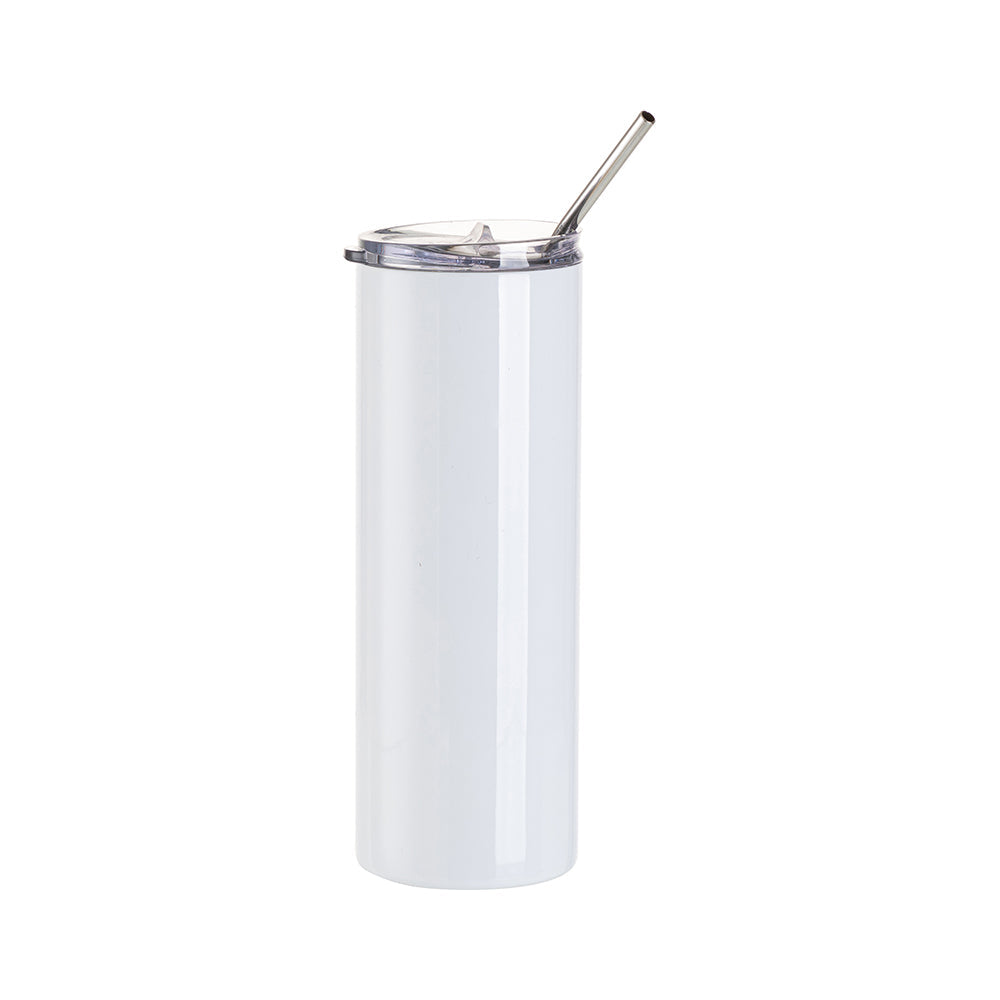 Craft Express 4 Pack 20 oz. Stainless Steel Skinny Sublimation Tumbler with Lid and Straw - Craft Express Canada