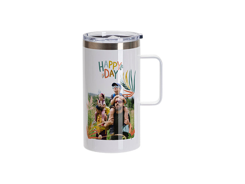 Craft Express 4 Pack 20oz Stainless Steel Mug with Handle and Slide Lids - Craft Express Canada