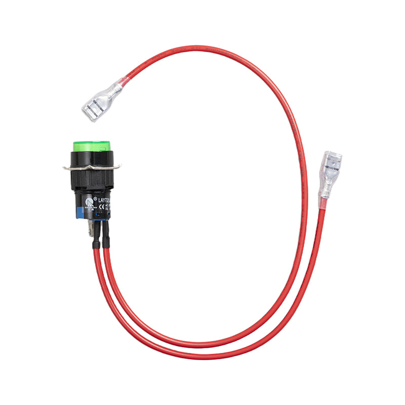 Red cable with connectors on a white background