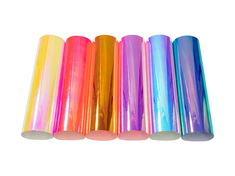 Craft Express 10 Pack Two-Tone Adhesive Vinyl Sheets with Rainbow, Shimmer, and Transfer Films - Joto Imaging Supplies Canada