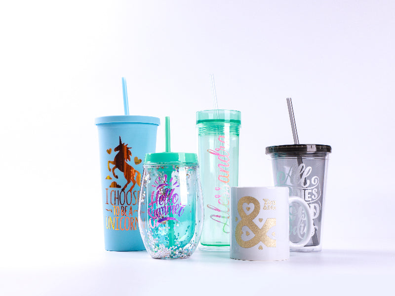 Craft Express 10 Pack Two-Tone Adhesive Vinyl Sheets with Rainbow, Shimmer, and Transfer Films - Joto Imaging Supplies Canada