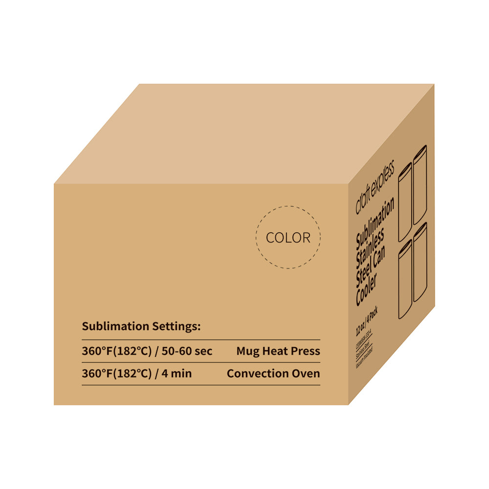 Craft Express 4 Pack 12oz Stainless Steel Classic Can Cooler - Craft Express Canada