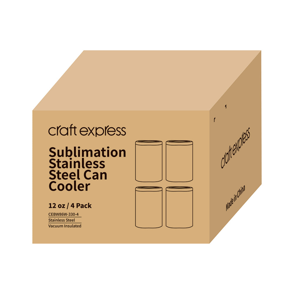 Craft Express 4 Pack 12oz Stainless Steel Classic Can Cooler - Craft Express Canada