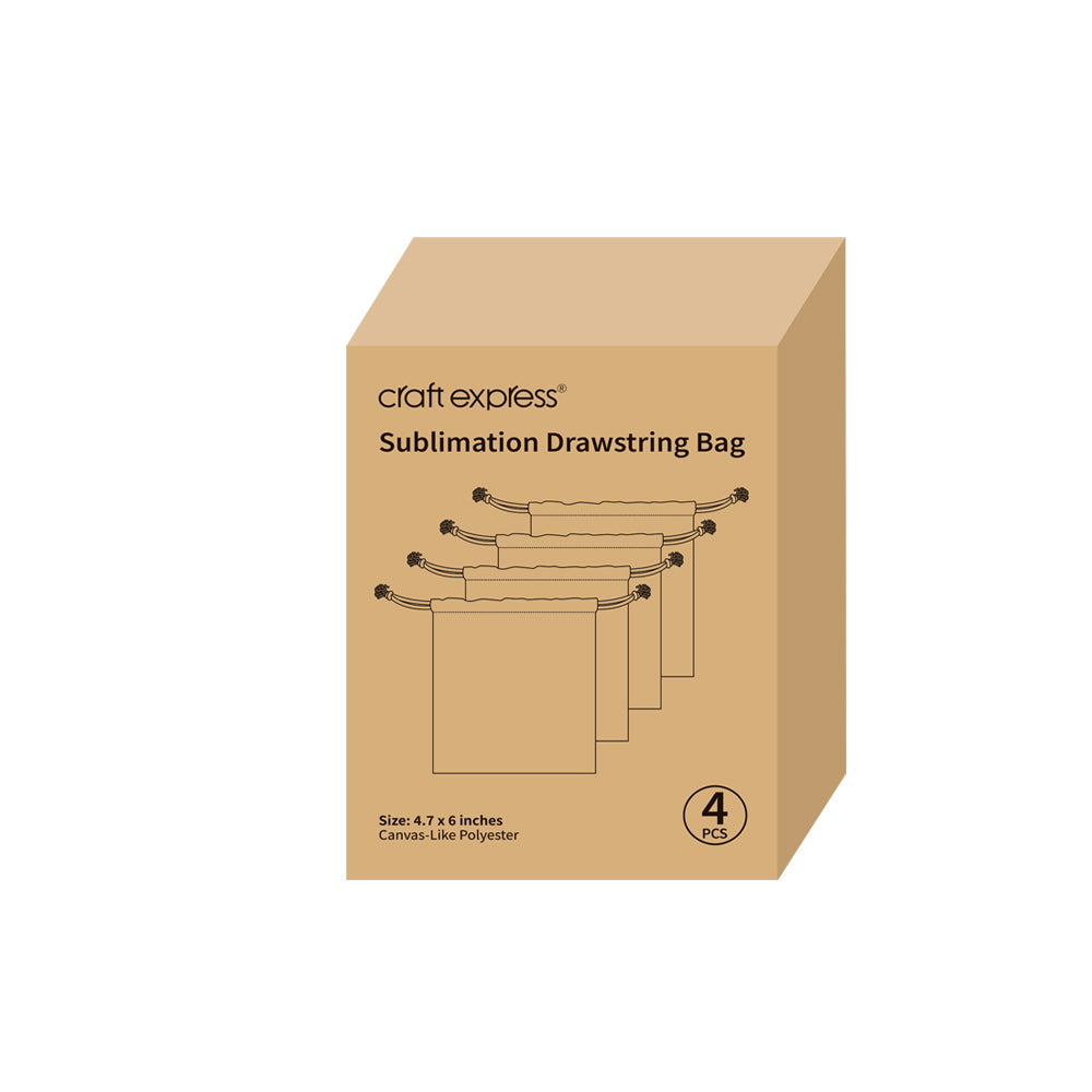 Craft Express 4 Pack Beige Sublimation Drawstring Gift Bags - Craft Express Canada