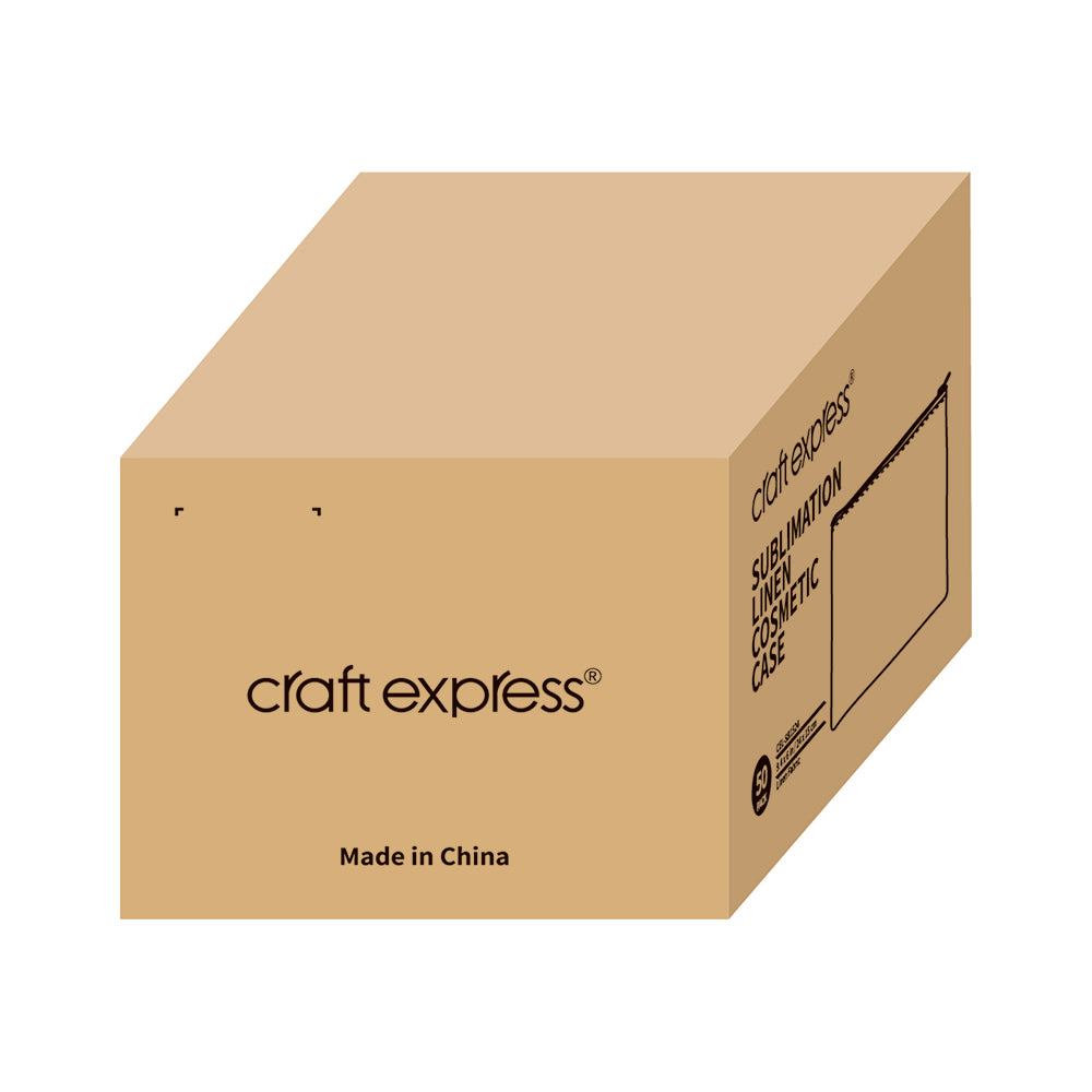 Craft Express 4 Pack Sublimation Linen Cosmetic Bag/Pencil Case - Craft Express Canada