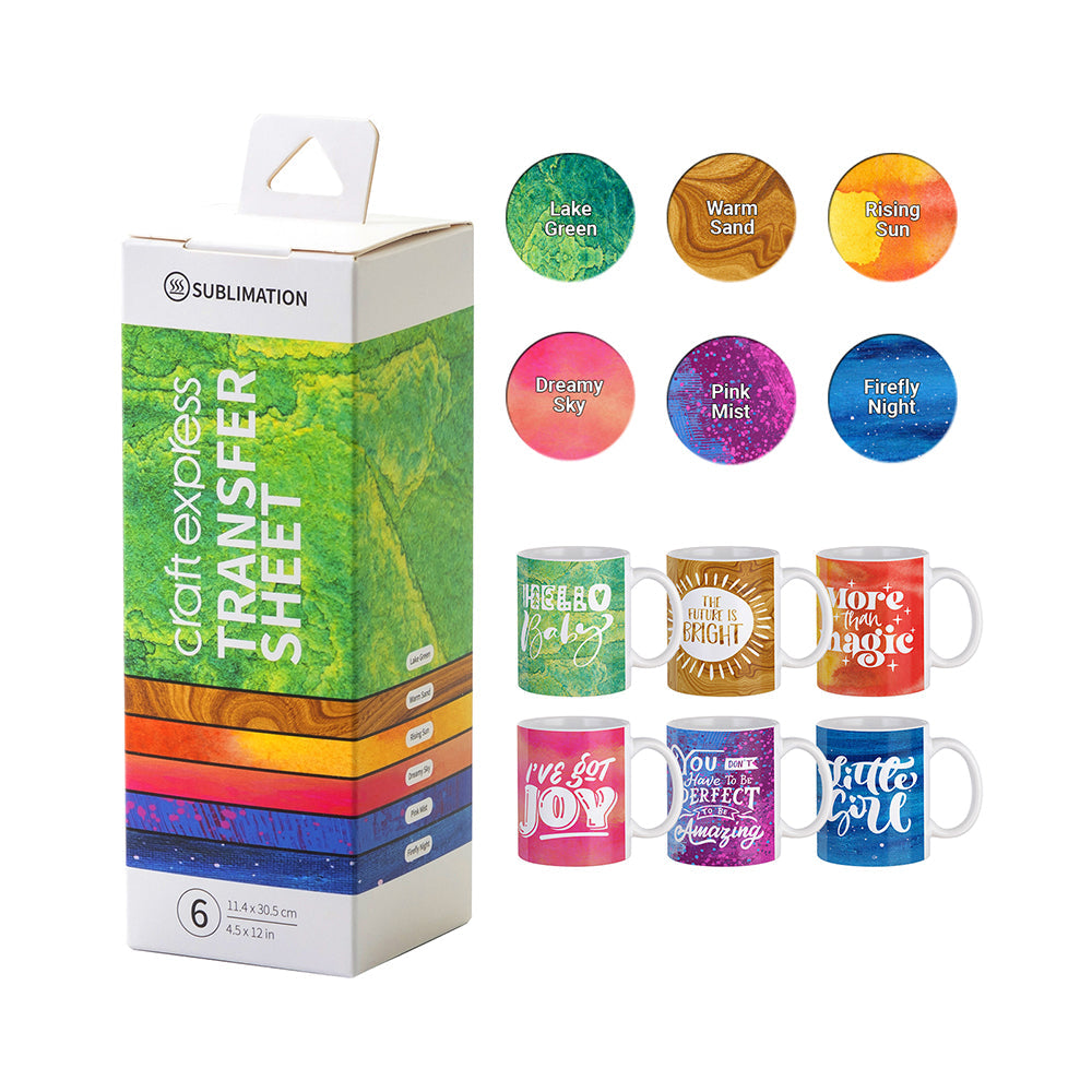Craft Express 6 Pack of Assorted Sublimation Transfer Sheets I – 4.5 x 12 Inch Sheets - Craft Express Canada