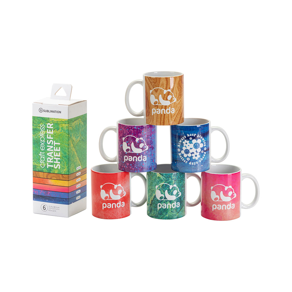 Craft Express 6 Pack of Assorted Sublimation Transfer Sheets I – 4.5 x 12 Inch Sheets - Craft Express Canada