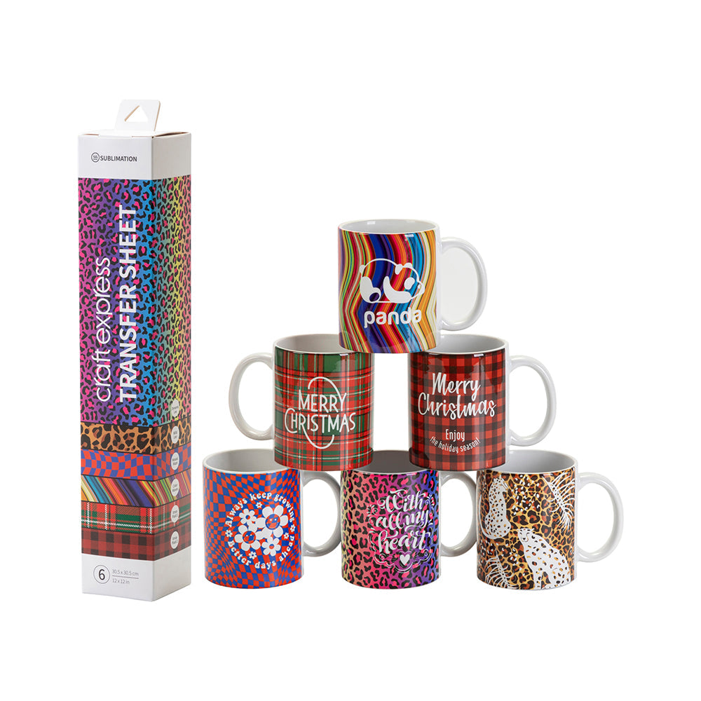 Craft Express 6 Pack of Assorted Sublimation Transfer Sheets II - 12 x 12 Inch Sheets - Craft Express Canada