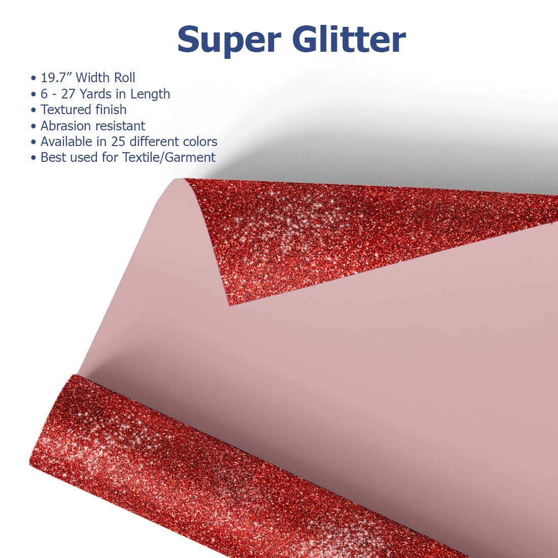 MultiCut™ Super Glitter Heat Transfer Vinyl 19.7" - Joto Imaging Supplies Canada