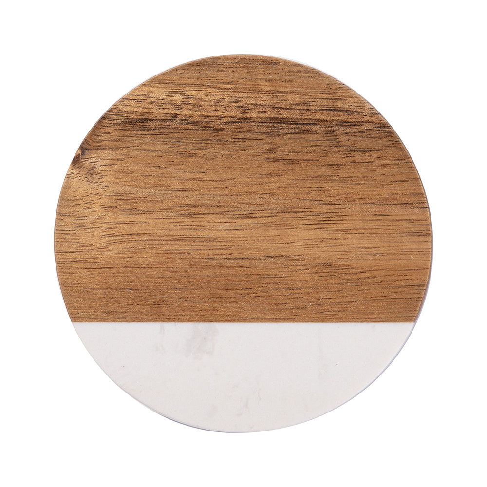 Craft Express 4 Pack Engravable Round Marble Wood Coasters - Craft Express Canada