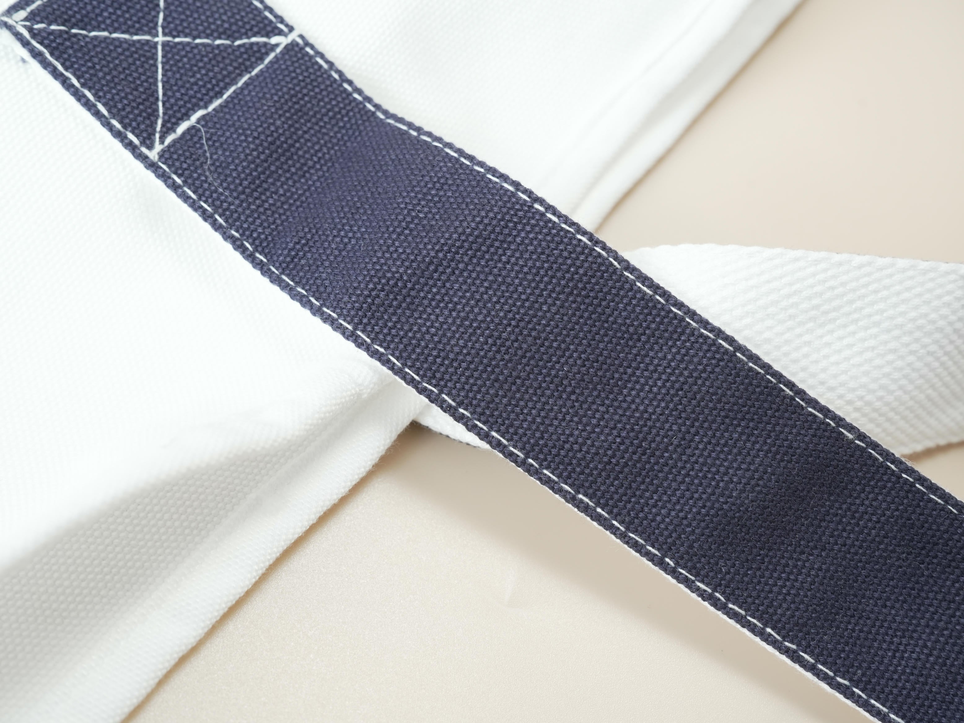 Pearl Coating™ Sublimation Canvas Tote Bag(White & Navy Blue) - Pack of 10 - Joto Imaging Supplies Canada