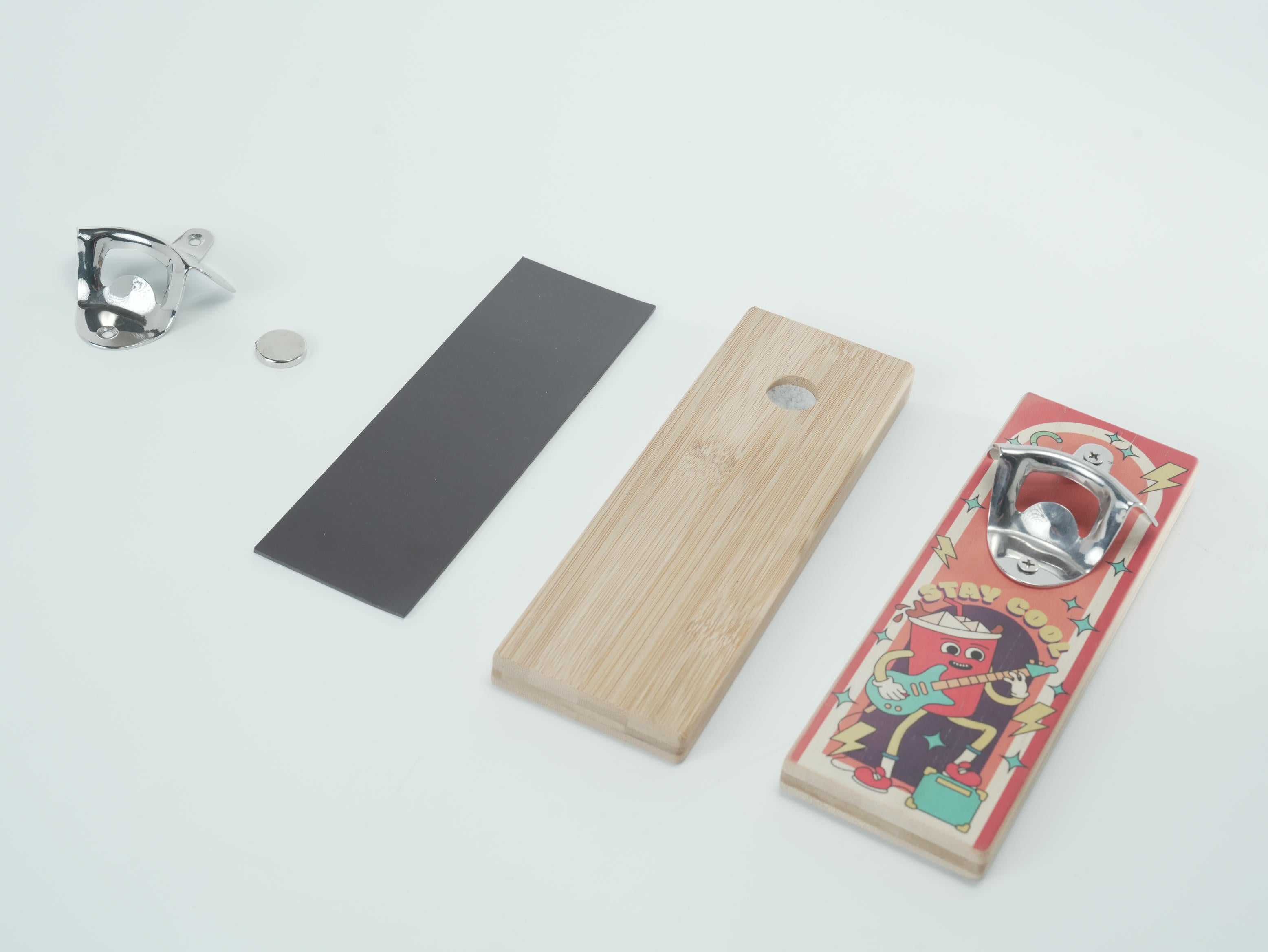 Pearl Coating™ Wooden Magnetic Bottle Opener - Pack of 4 - Joto Imaging Supplies Canada