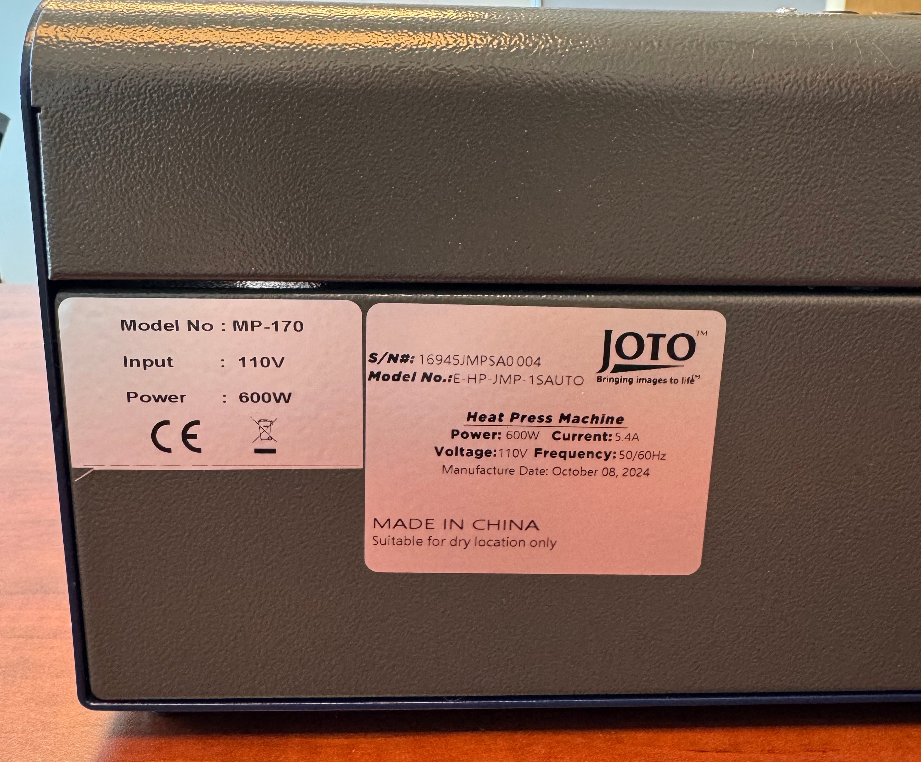 Joto Automatic Digital Mug Press - Single Station 20 oz - Joto Imaging Supplies Canada