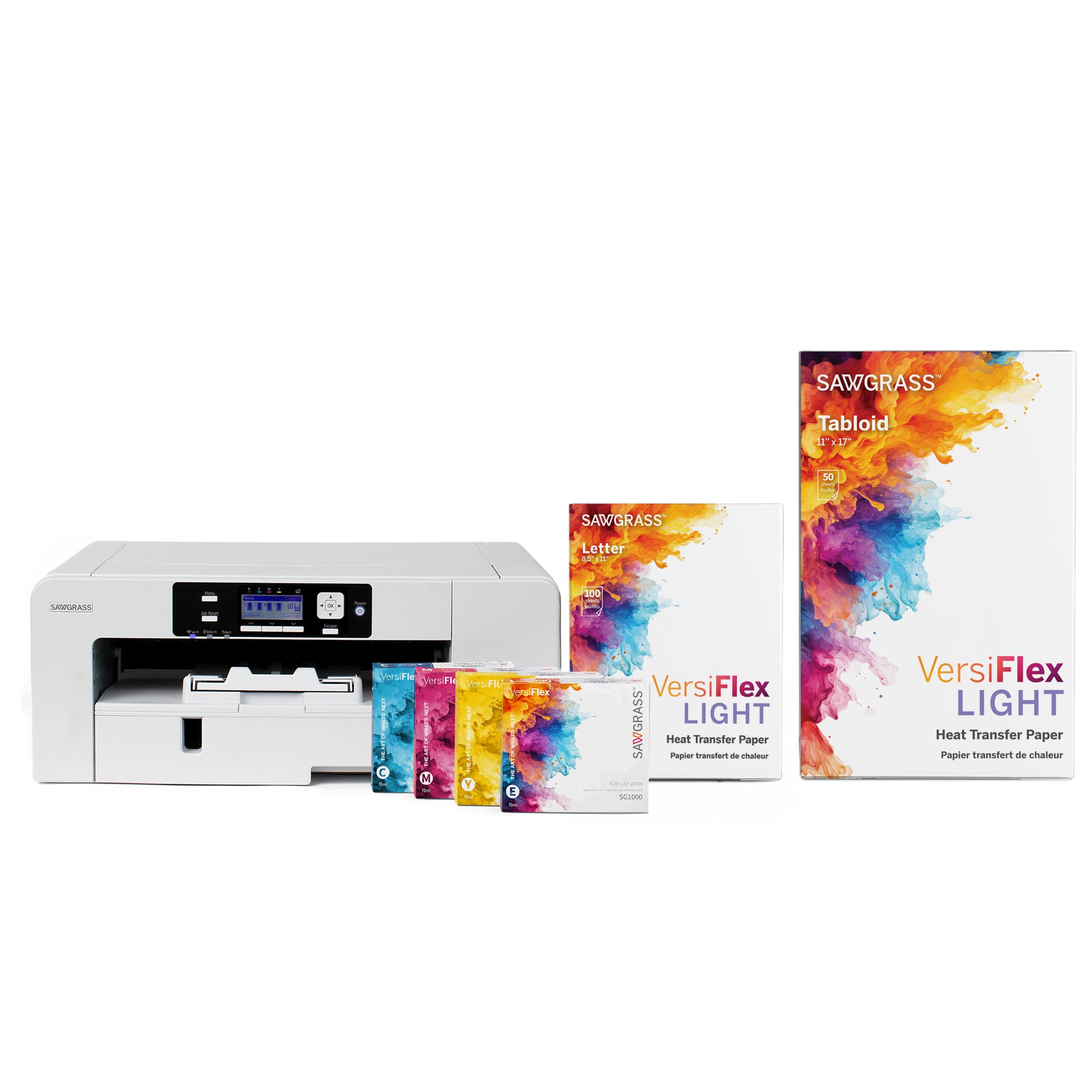 Sawgrass SG1000 Sublimation Printer with 31ml Versiflex Kit & Paper 8.5x11, 100 sheet / 11x17, 50 sheet - Joto Imaging Supplies Canada
