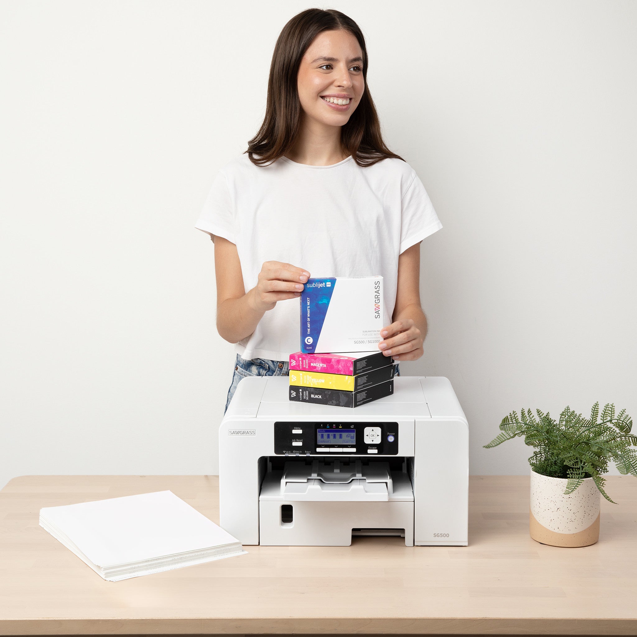 Sawgrass SG500 Sublimation Printer with 31ml Standard Sublijet UHD Install Kit - Joto Imaging Supplies Canada
