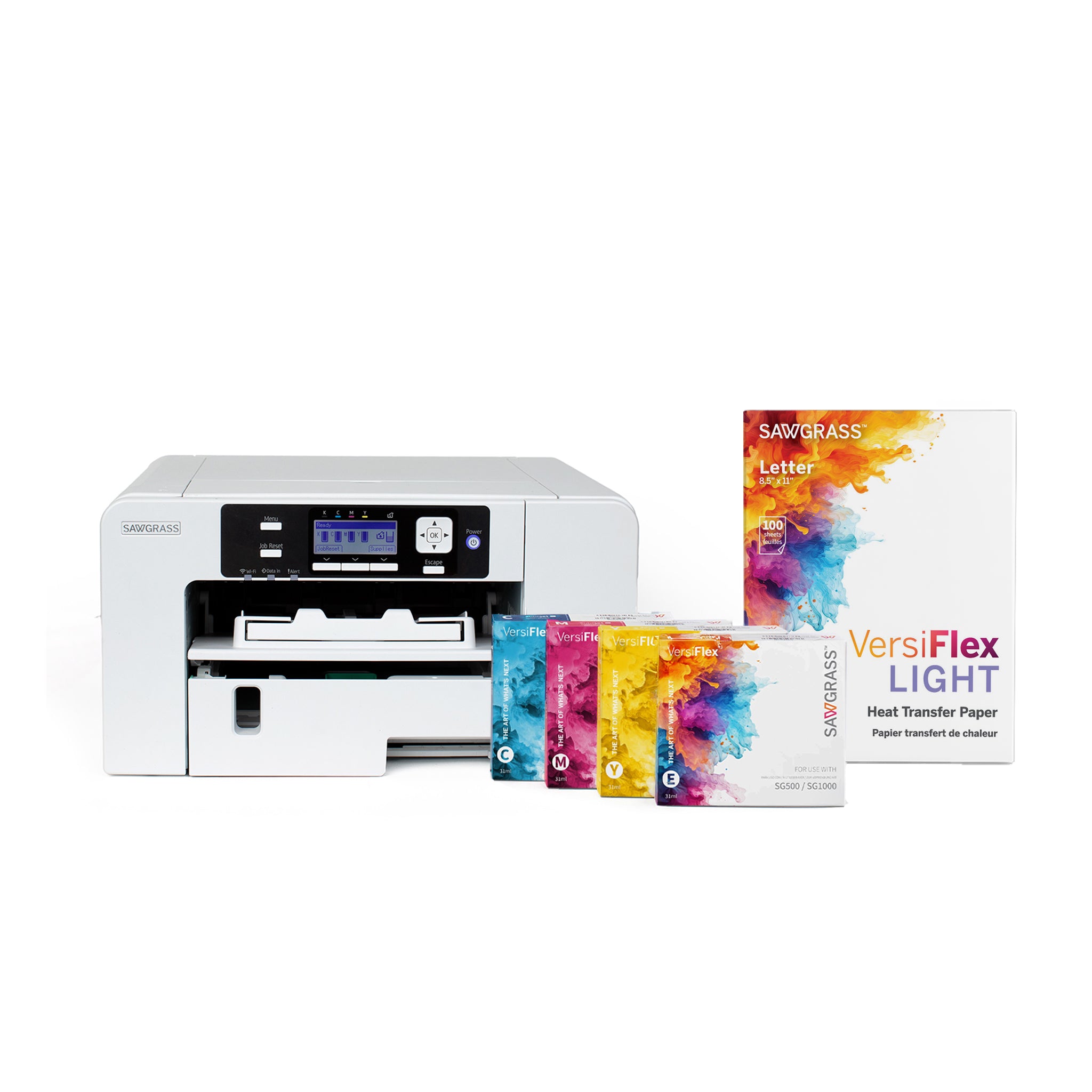 Sawgrass SG500 Sublimation Printer with 31ml Versiflex Kit & Paper 8.5x11, 100 sheet - Joto Imaging Supplies Canada