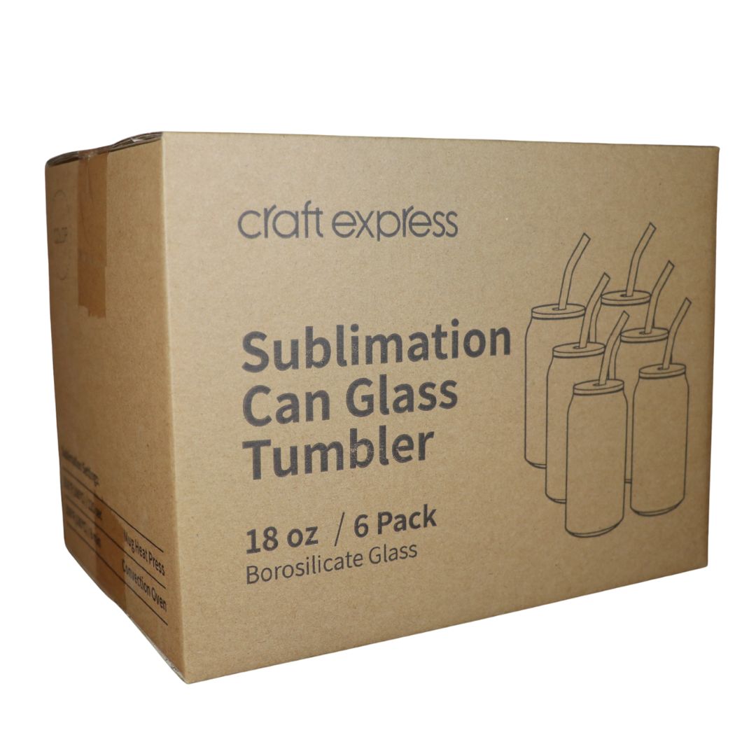 18oz Clear Glass Mug with bamboo lid & Glass straw - Joto Imaging Supplies Canada