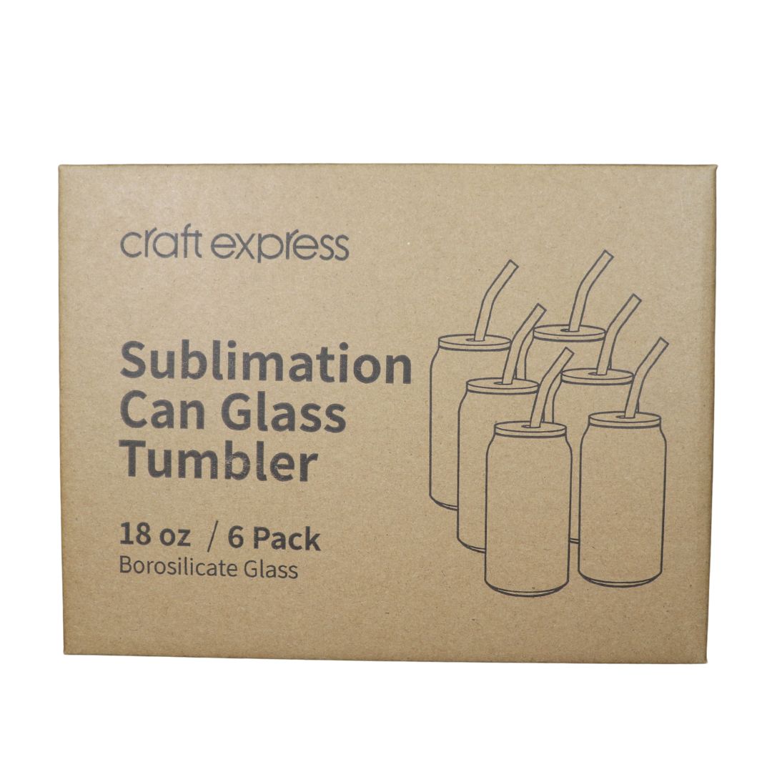 18oz Clear Glass Mug with bamboo lid & Glass straw - Joto Imaging Supplies Canada