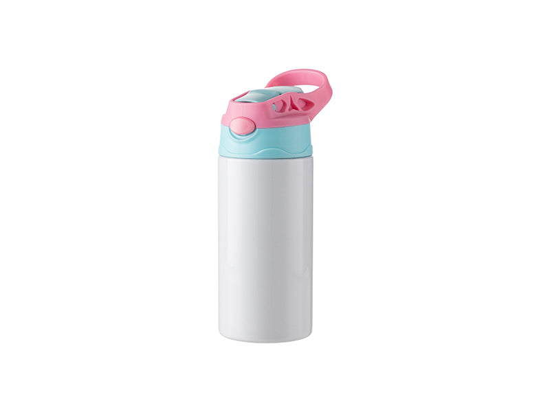 Joto Pearl Coating™ 12oz Sublimation Kids Stainless Steel Bottle with Silicon Straw Cap - Case of 5 - Joto Imaging Supplies Canada