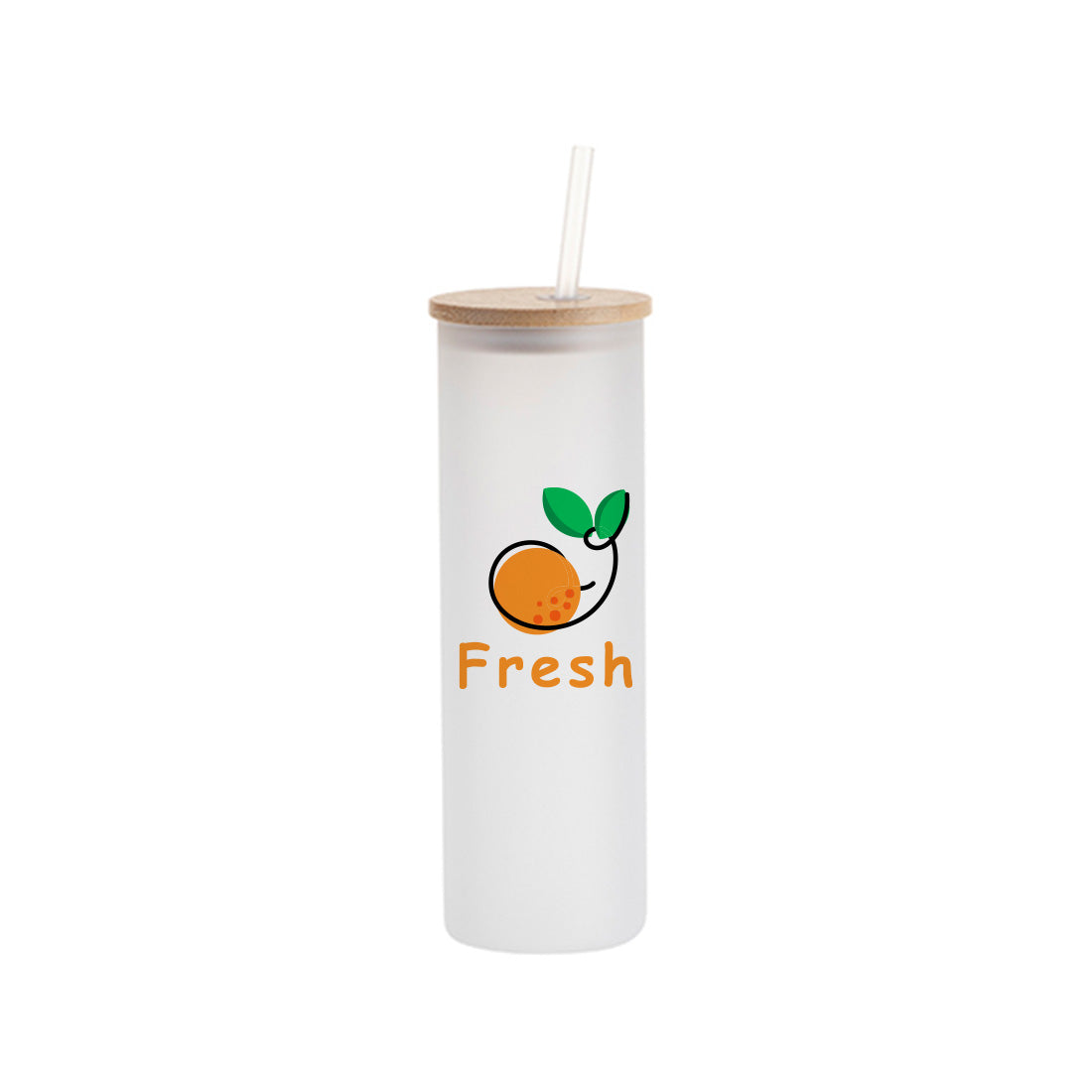 Pearl Coating™ 20oz Sublimation Frosted Glass Skinny Tumbler with Straw & Bamboo Lid - Pack of 6 - Joto Imaging Supplies Canada