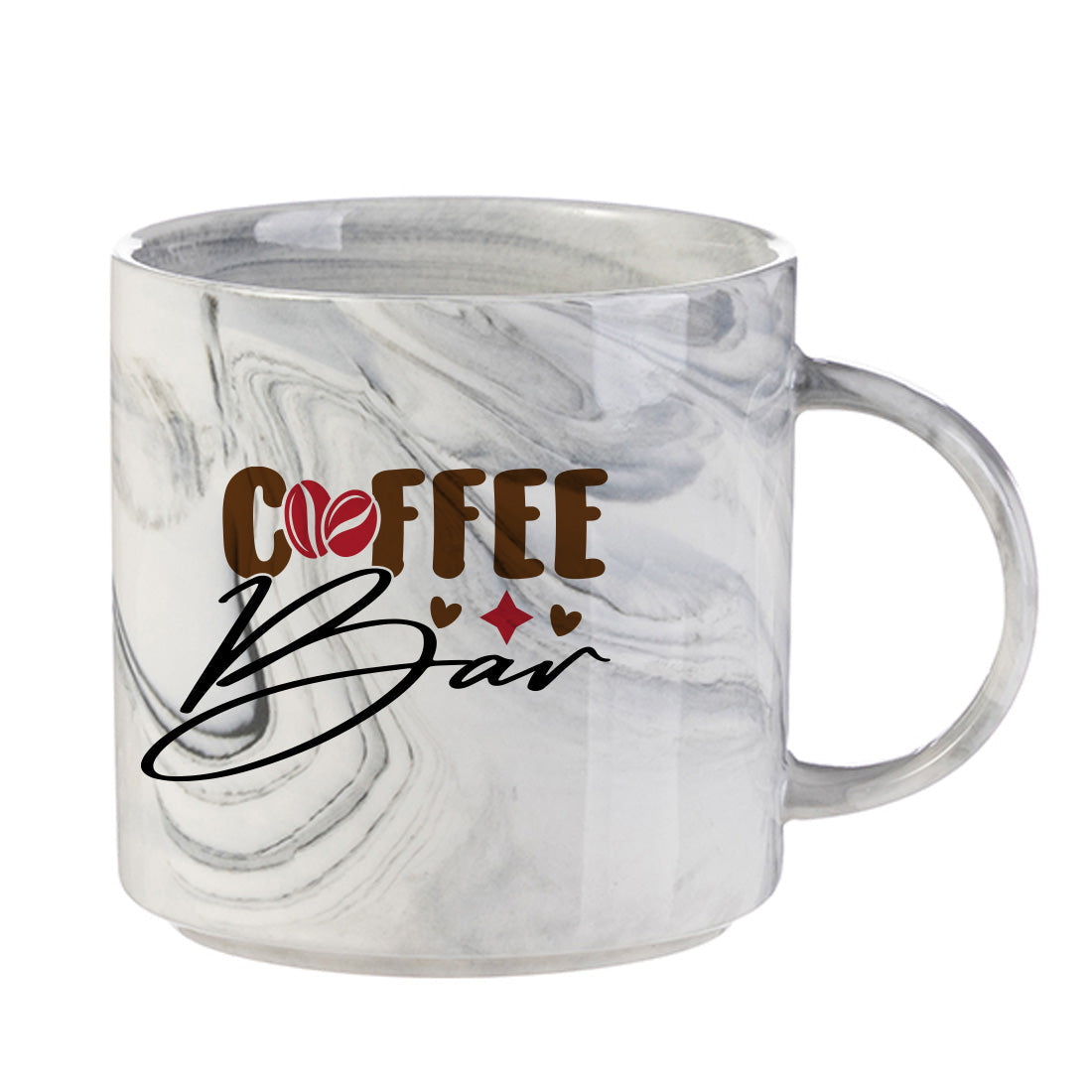 Pearl Coating™ 350ml Sublimation Marble Texture Ceramic Gray Stackable Mug - Case of 36 - Joto Imaging Supplies Canada