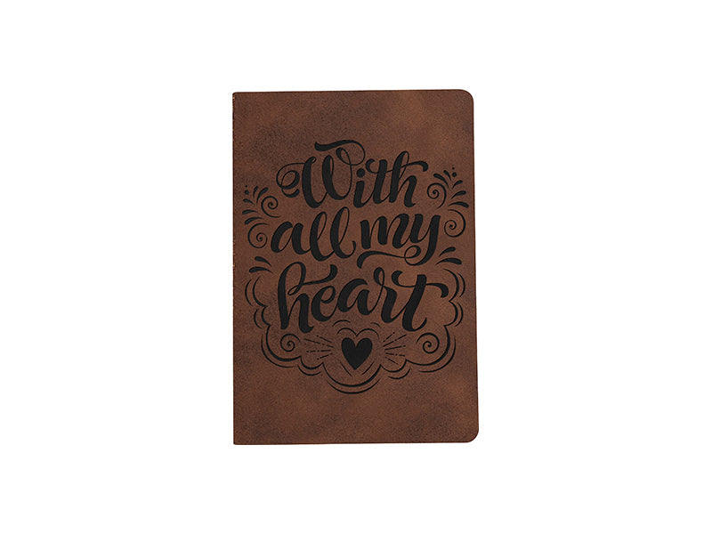 Engraving PU Leather Notebook (Brown with Black) - Joto Imaging Supplies Canada