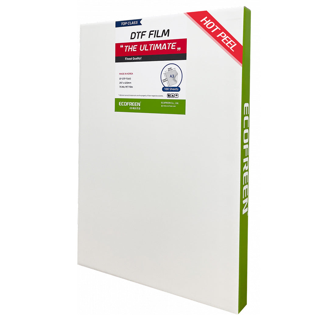 Ecofreen® Direct-to-Film (DTF) Ultimate Film - Sheets - Pack of 100 - Joto Imaging Supplies Canada