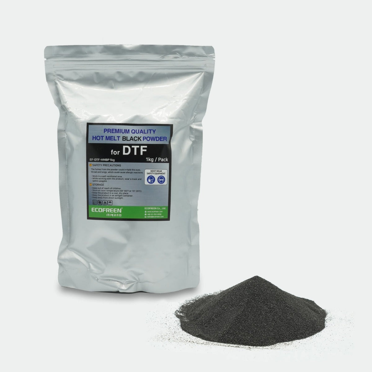 Ecofreen® Direct To Fim Black Hot Melt Powder  - Bag of 1kg - Joto Imaging Supplies Canada