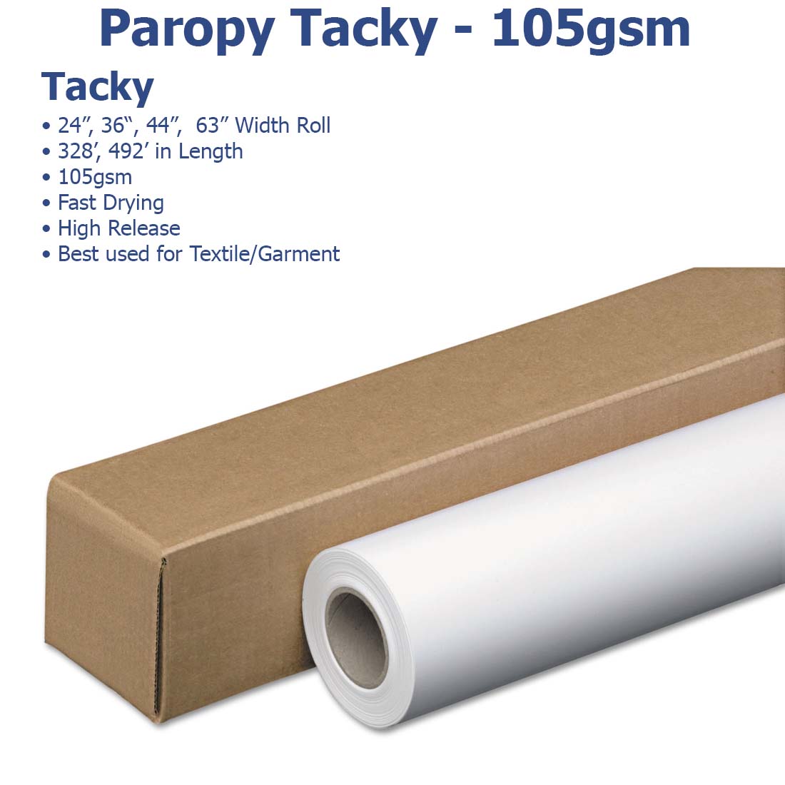Paropy™ Sublimation Paper 105gsm Tacky - Joto Imaging Supplies Canada
