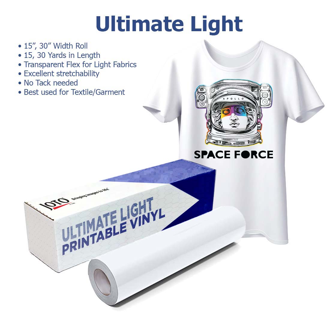 MultiPrint™ Ultimate Light Printable Heat Transfer Vinyl - Joto Imaging Supplies Canada