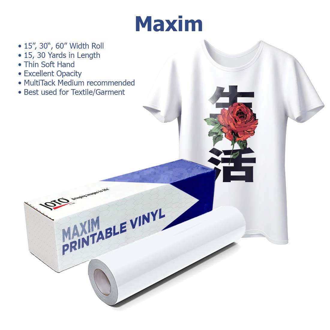 MultiPrint™ Maxim Printable Heat Transfer Vinyl - Joto Imaging Supplies Canada