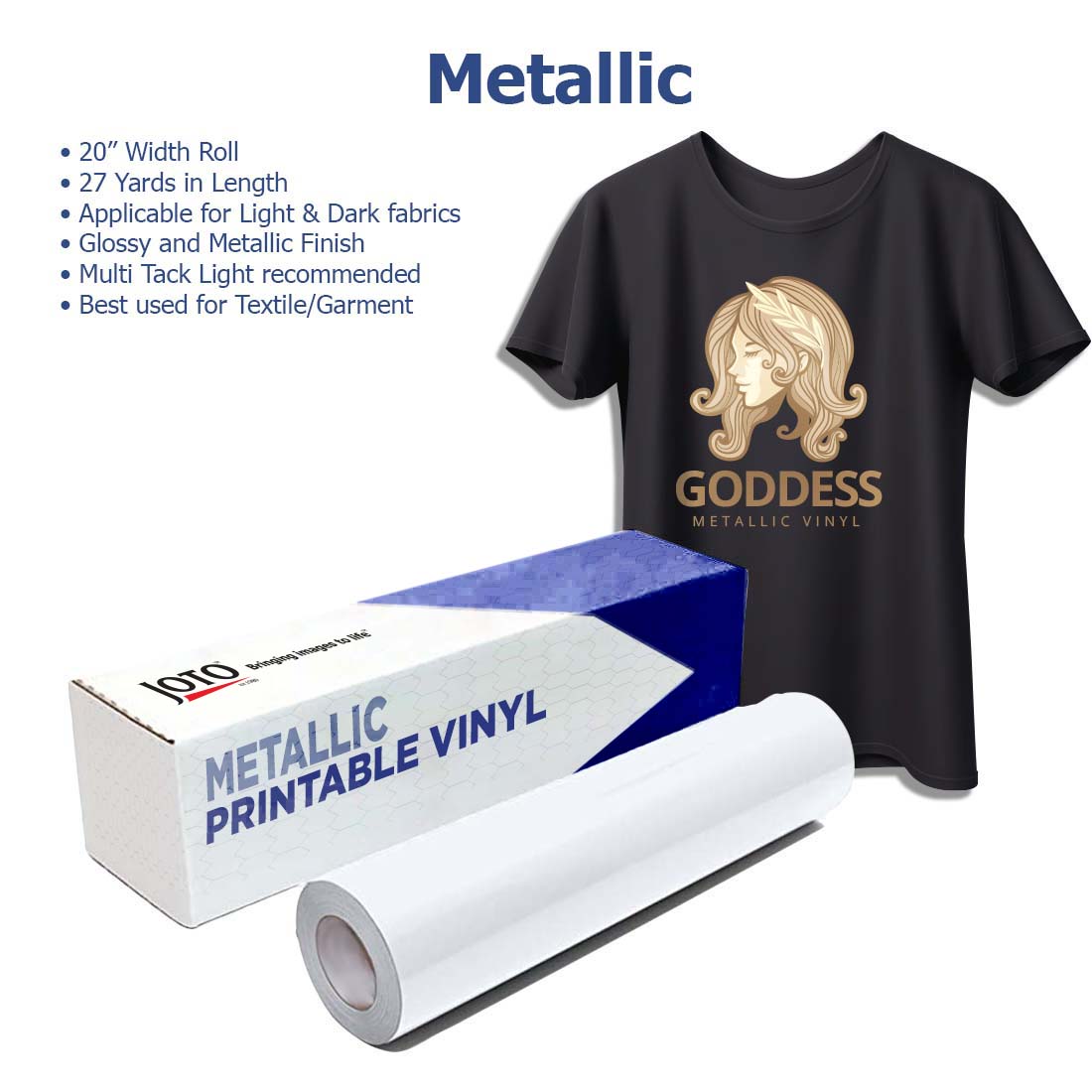 MultiPrint™ Metallic Printable Heat Transfer Vinyl - Joto Imaging Supplies Canada